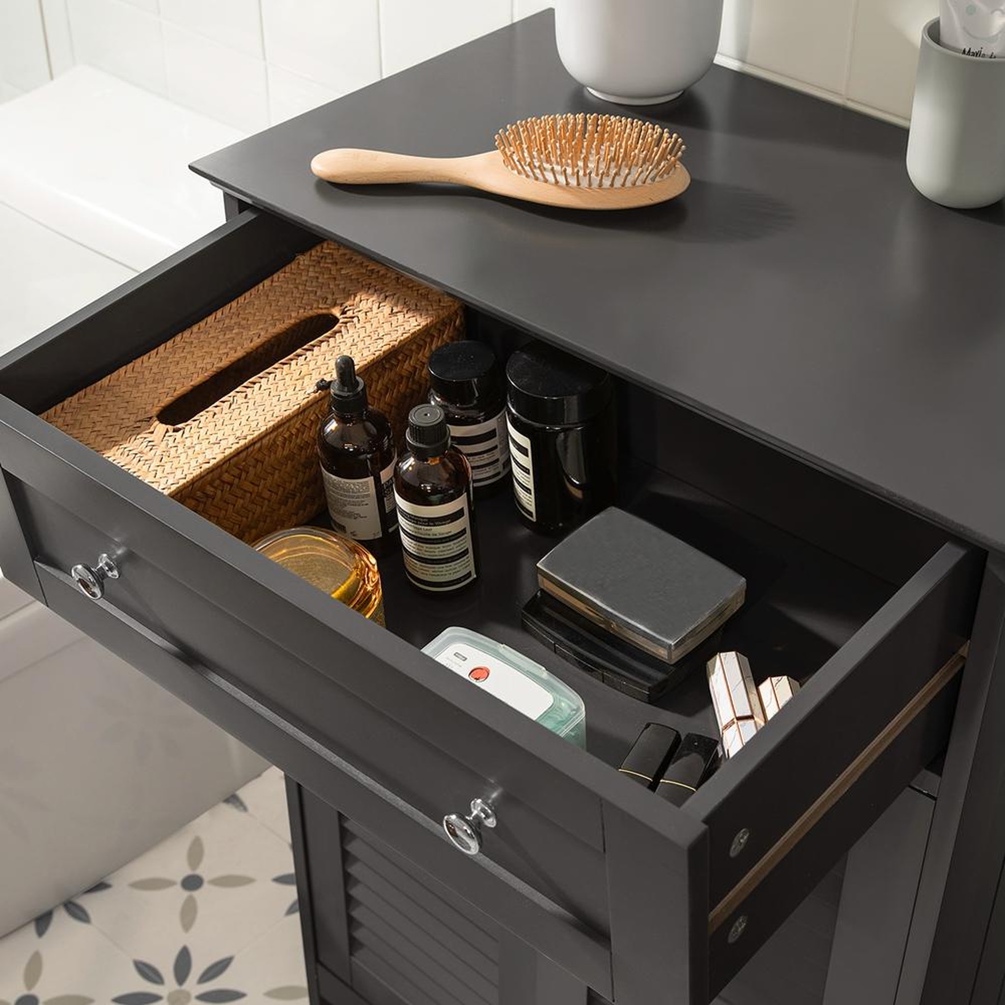 Voir la diapositive 5 : SOBUY SoBuy - Meuble de salle de bain bas avec un tiroir - Fonctionnel - FRG238