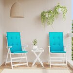 VIDAXL Coussins de chaise a dossier haut lot de 2 turquoise tissu