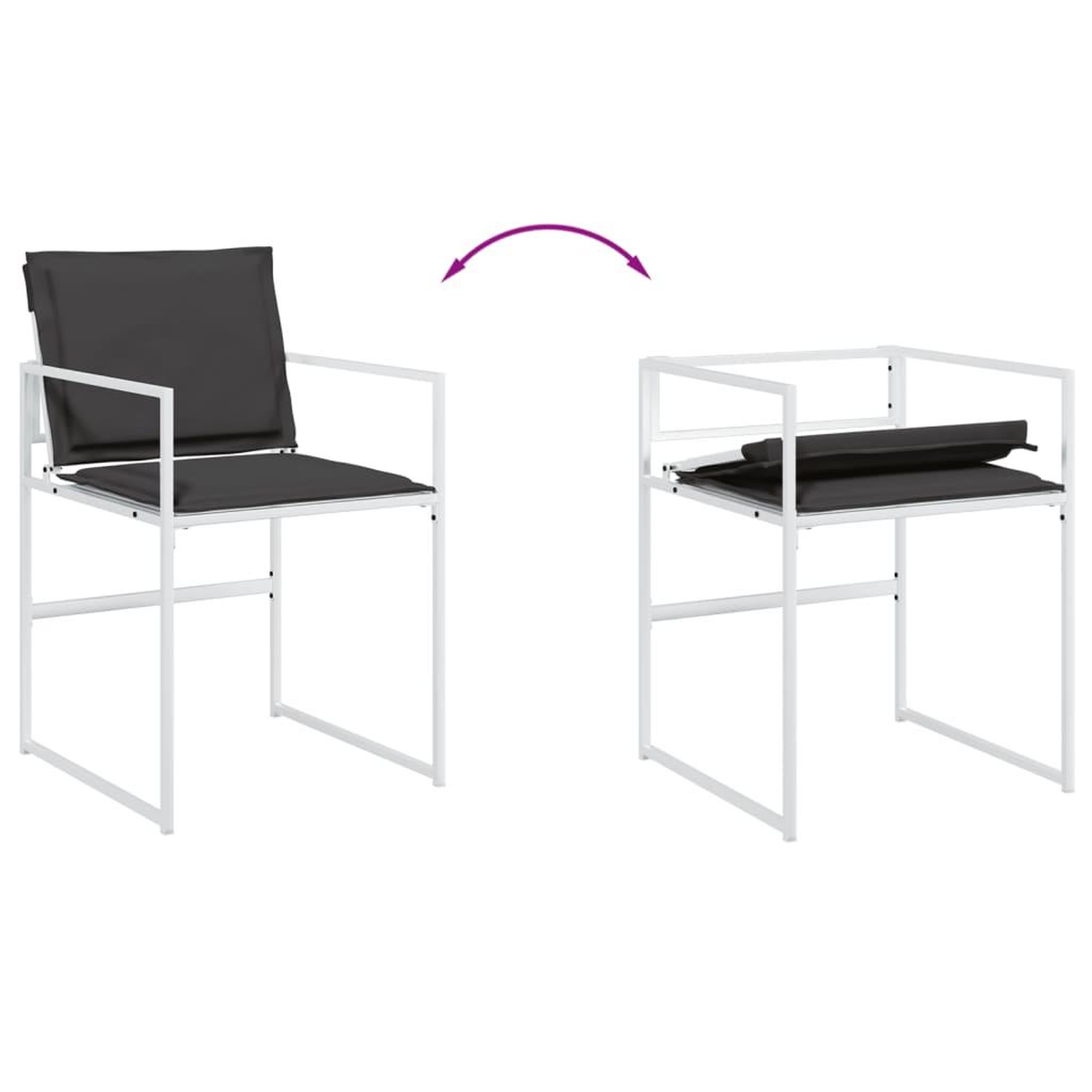 Voir la diapositive 5 : VIDAXL Ensemble a manger de jardin avec coussins 11pcs blanc textilene