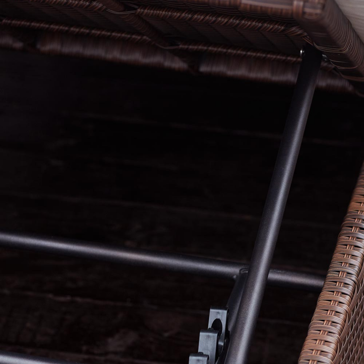 CONCEPT USINE Salon de jardin encastrable 10 places en résine tressée marron SAMOA