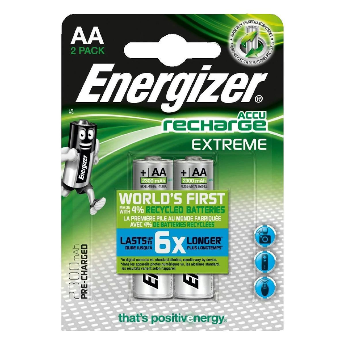 Energizer Batteries rechargeables Energizer Accu Recharge Extreme 2300 AA NiMH