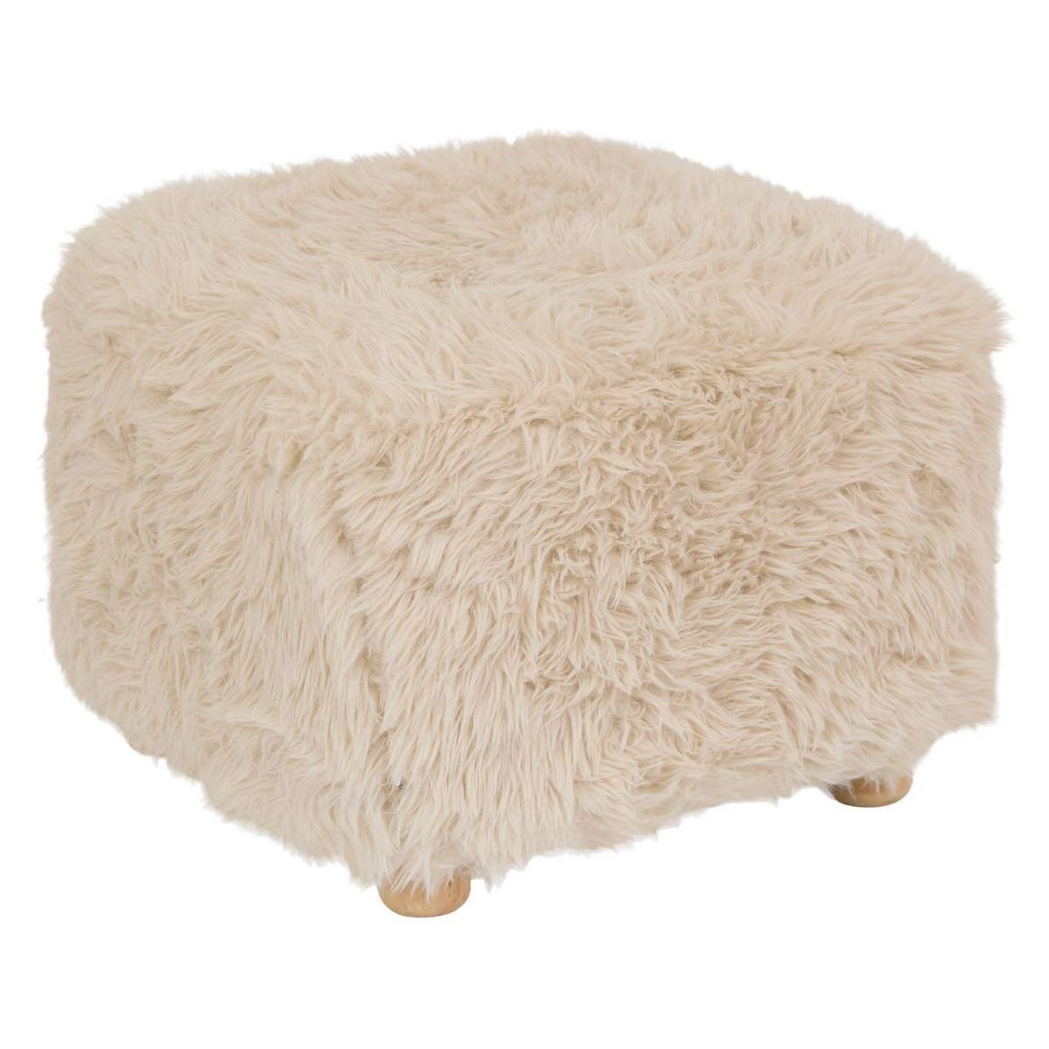 ATMOSPHERA Tabouret d'Appoint Carré  Duvia  40cm Beige Lin