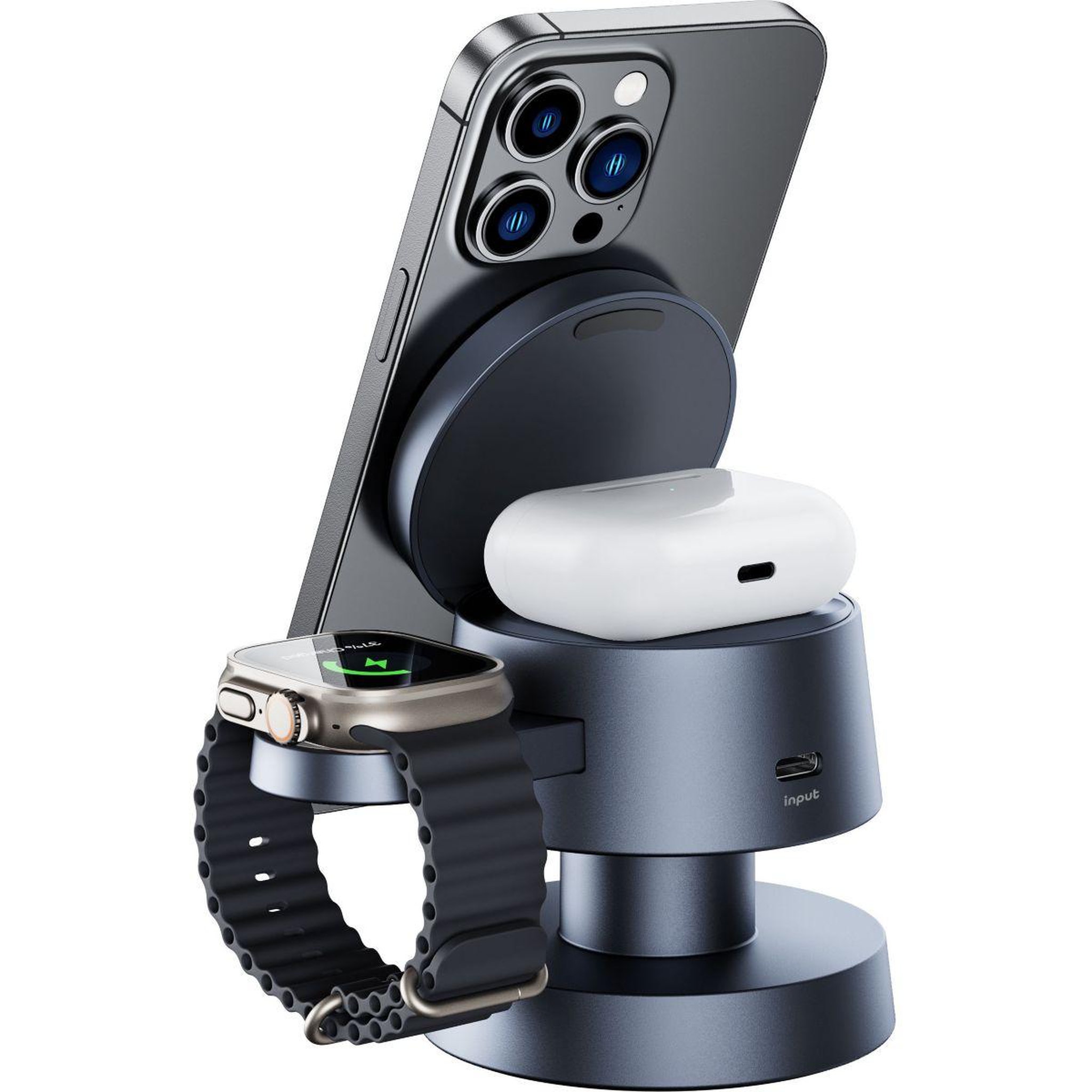 Voir la diapositive 3 : ESSENTIEL B Station de charge sans fil 4 en 1 + light