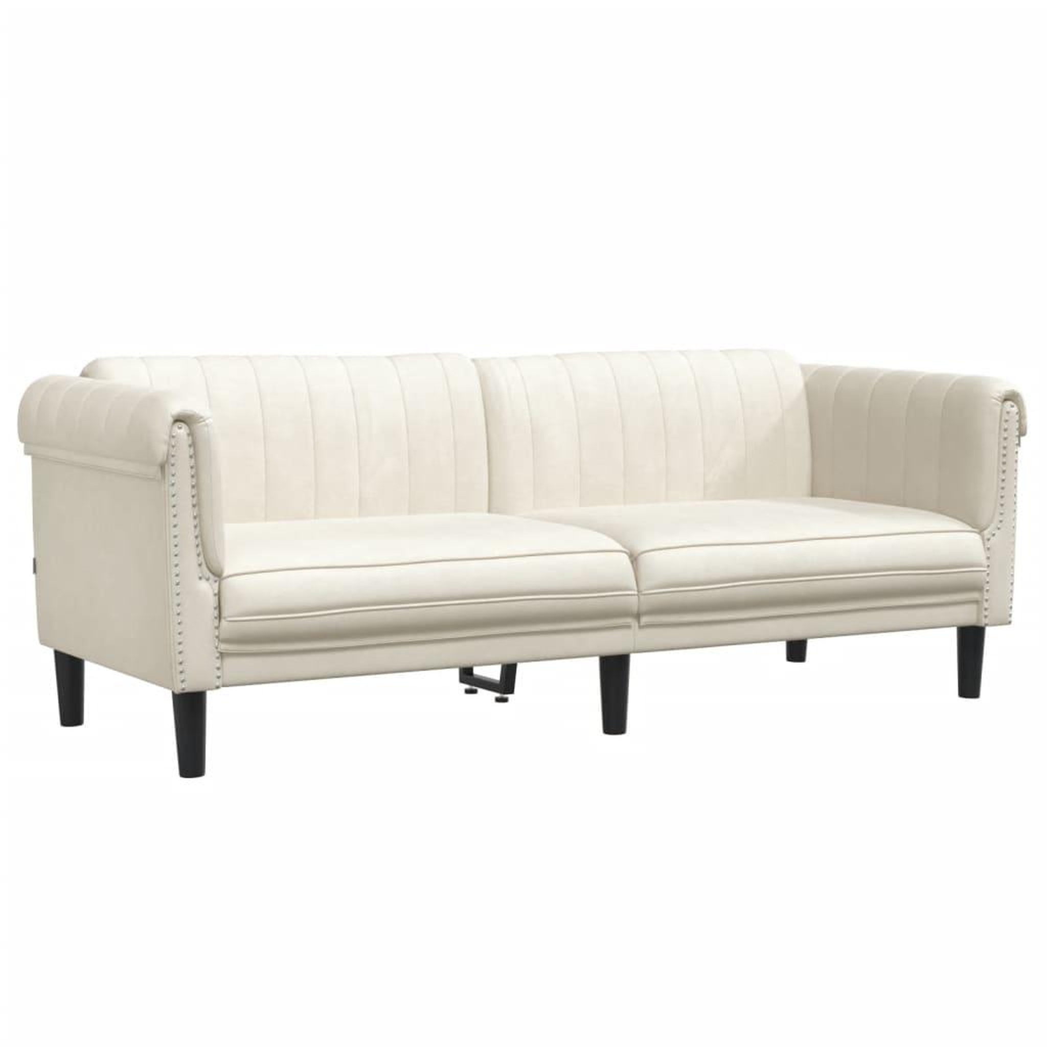 Voir la diapositive 2 : VIDAXL Canape a 3 places creme velours