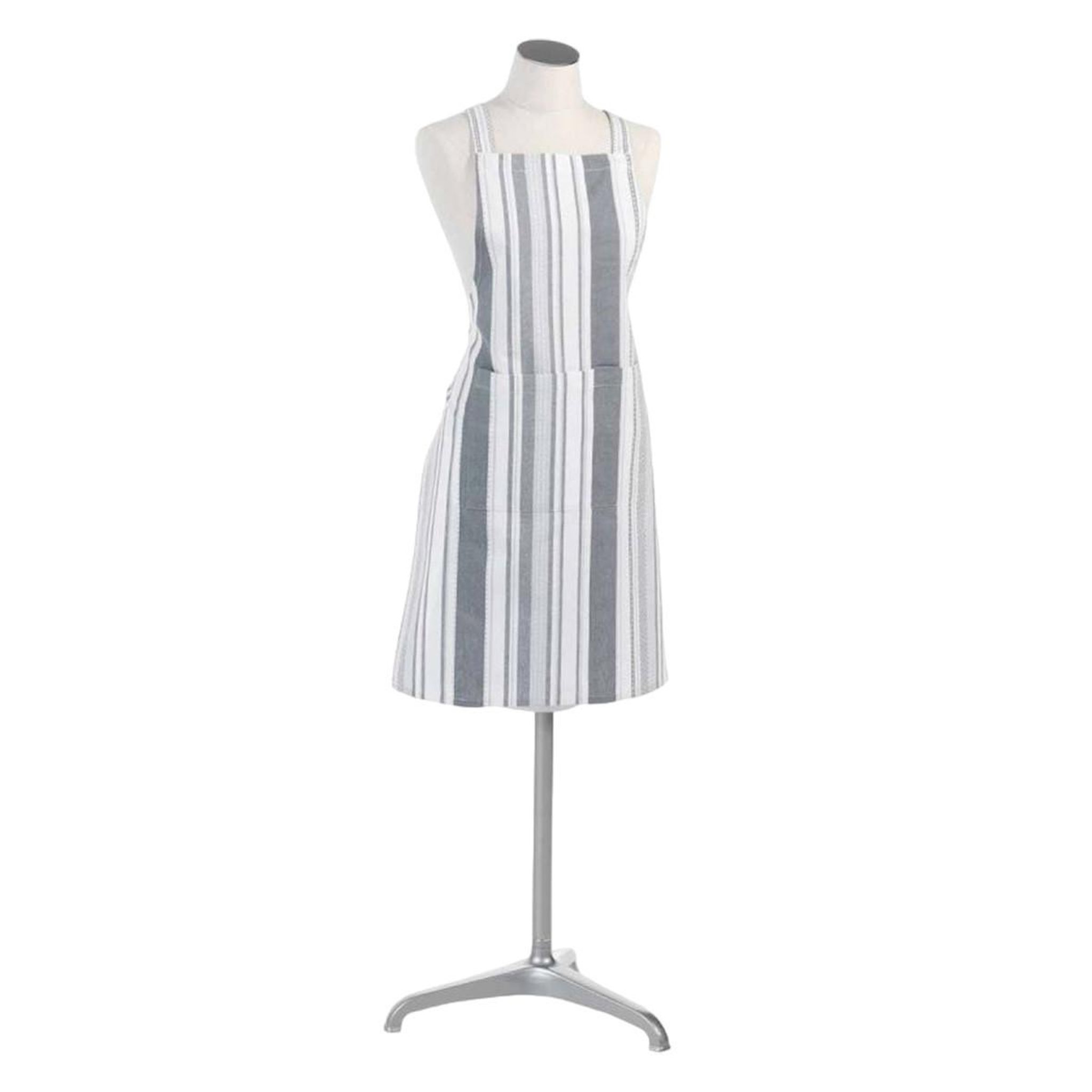 Douceur d'Intérieur Tablier de cuisine  santorin  84cm gris & blanc