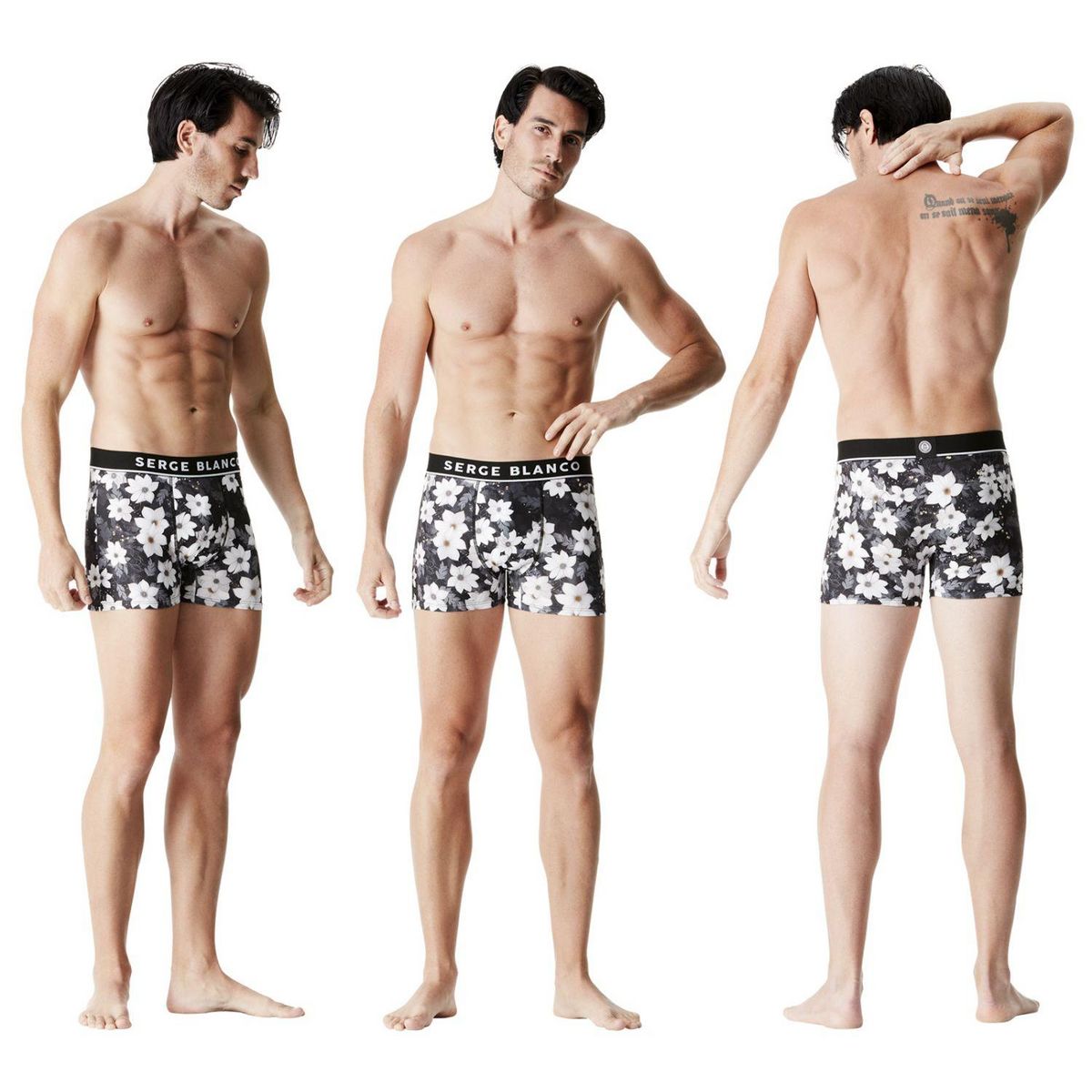SERGE BLANCO Lot de 3 boxers homme Sublimation
