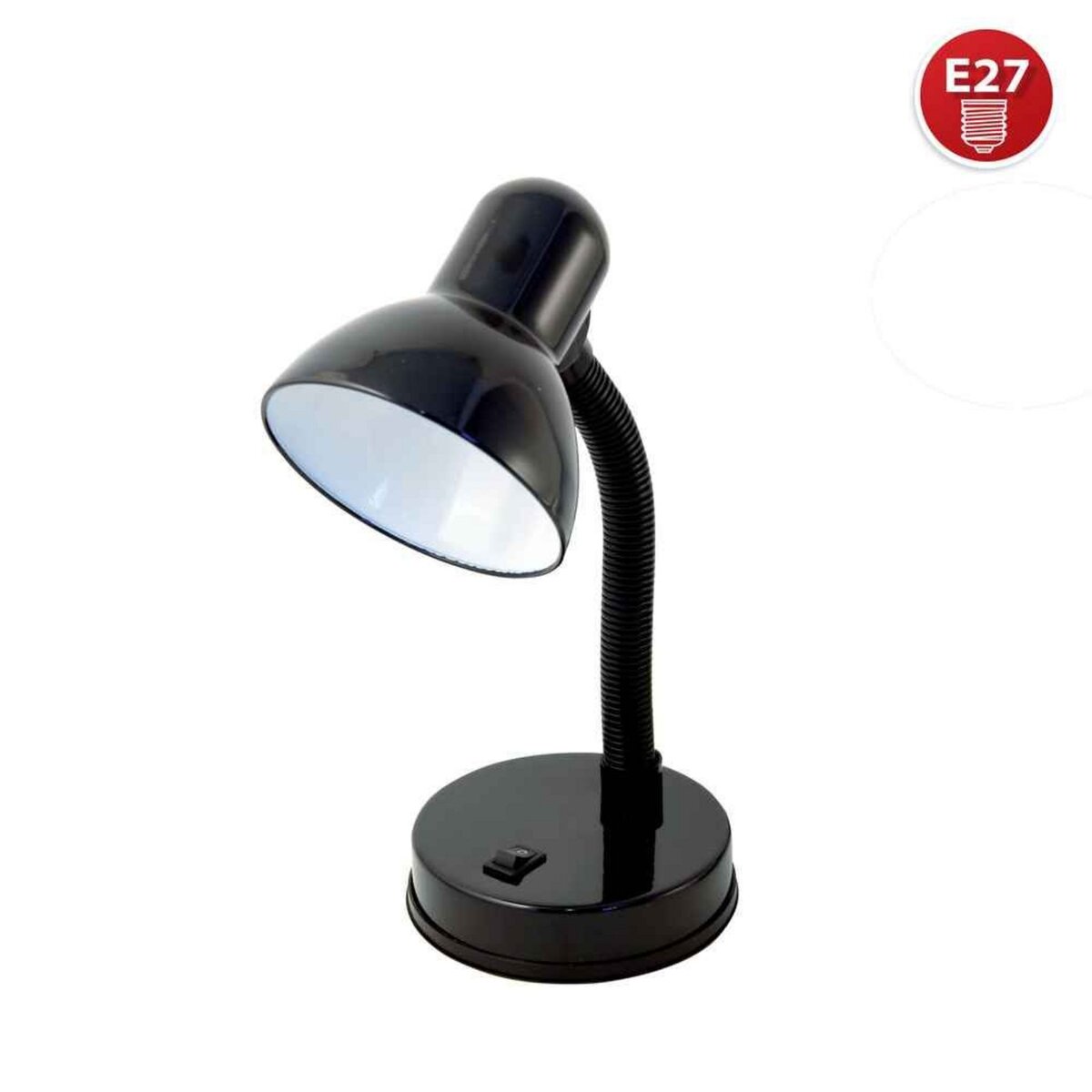VELAMP CHARLESTON: Lampe de bureau avec culot E27, noire