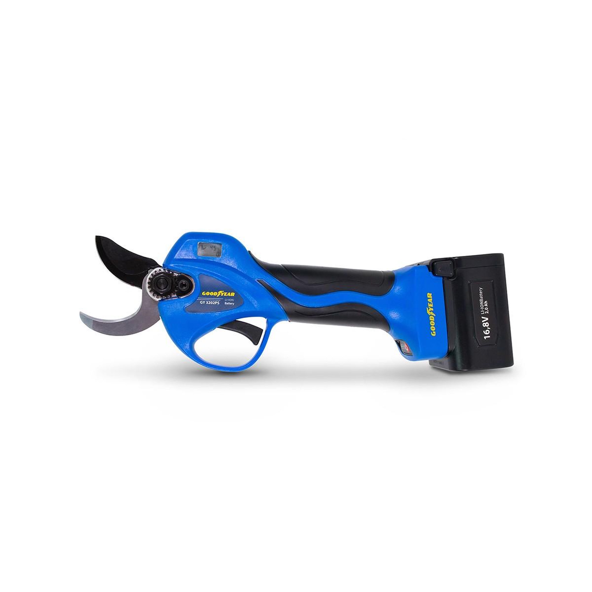 Voir la diapositive 2 : GOODYEAR Sécateur électrique professionnel 16,8v + 2 batteries lithium 2ah ø coupe 32 mm moteur brushless goodyear