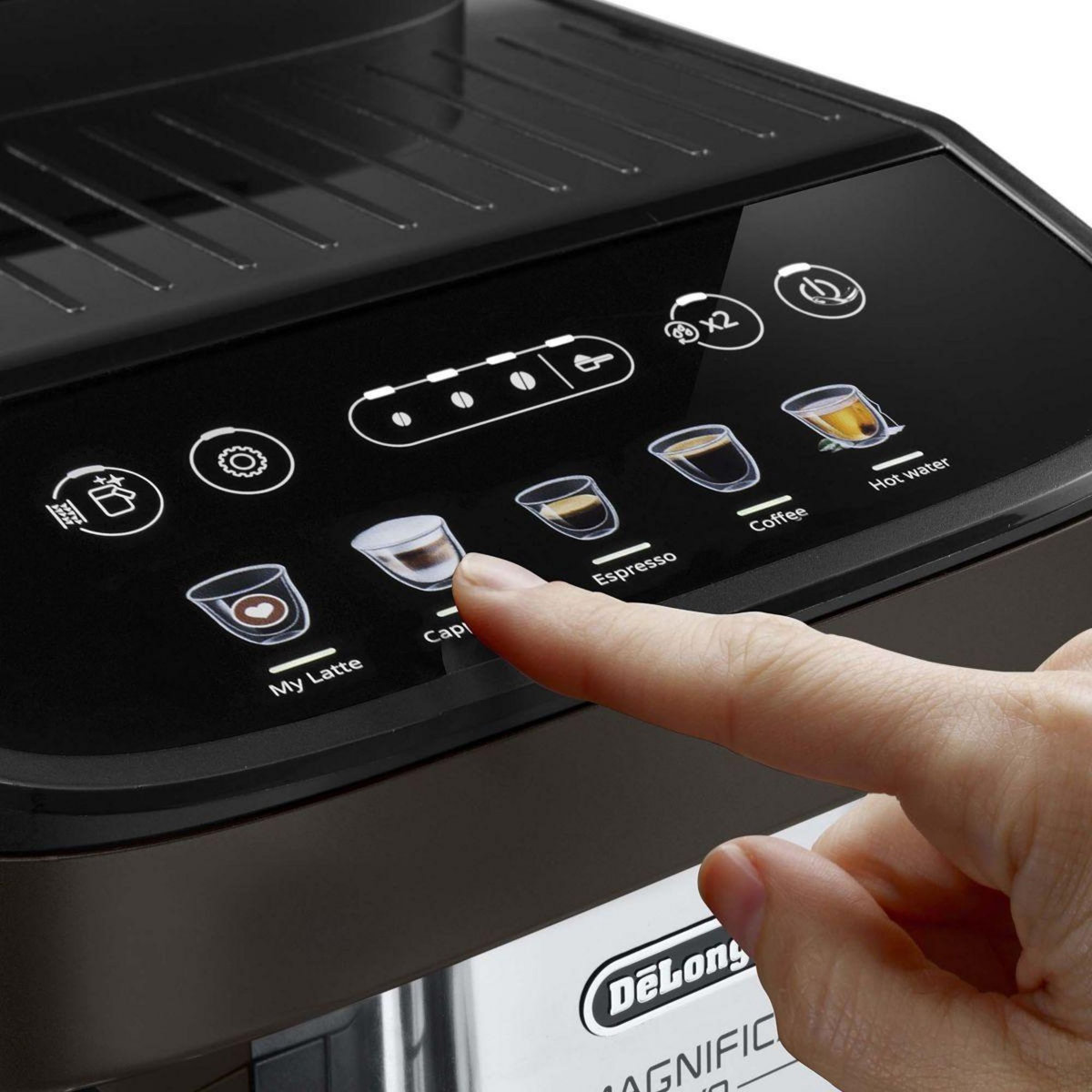 DELONGHI Expresso Broyeur Magnifica Evo ECAM293.61.BW My Latte marron