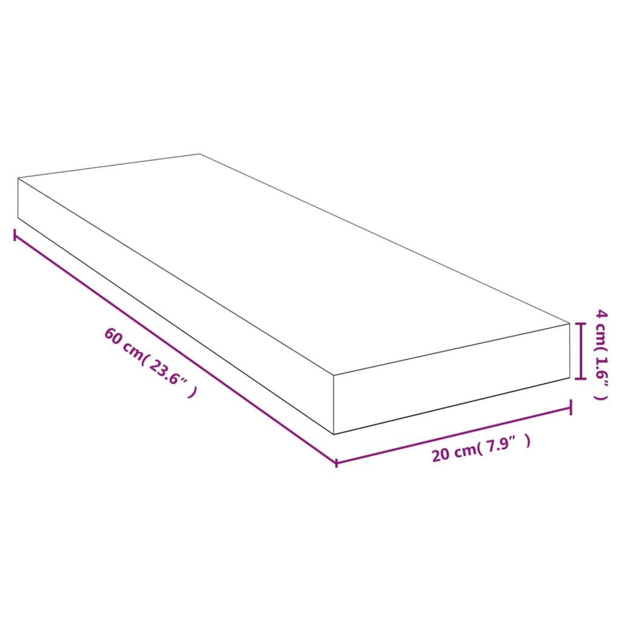 Voir la diapositive 5 : VIDAXL Etagere murale 60x20x4 cm bambou