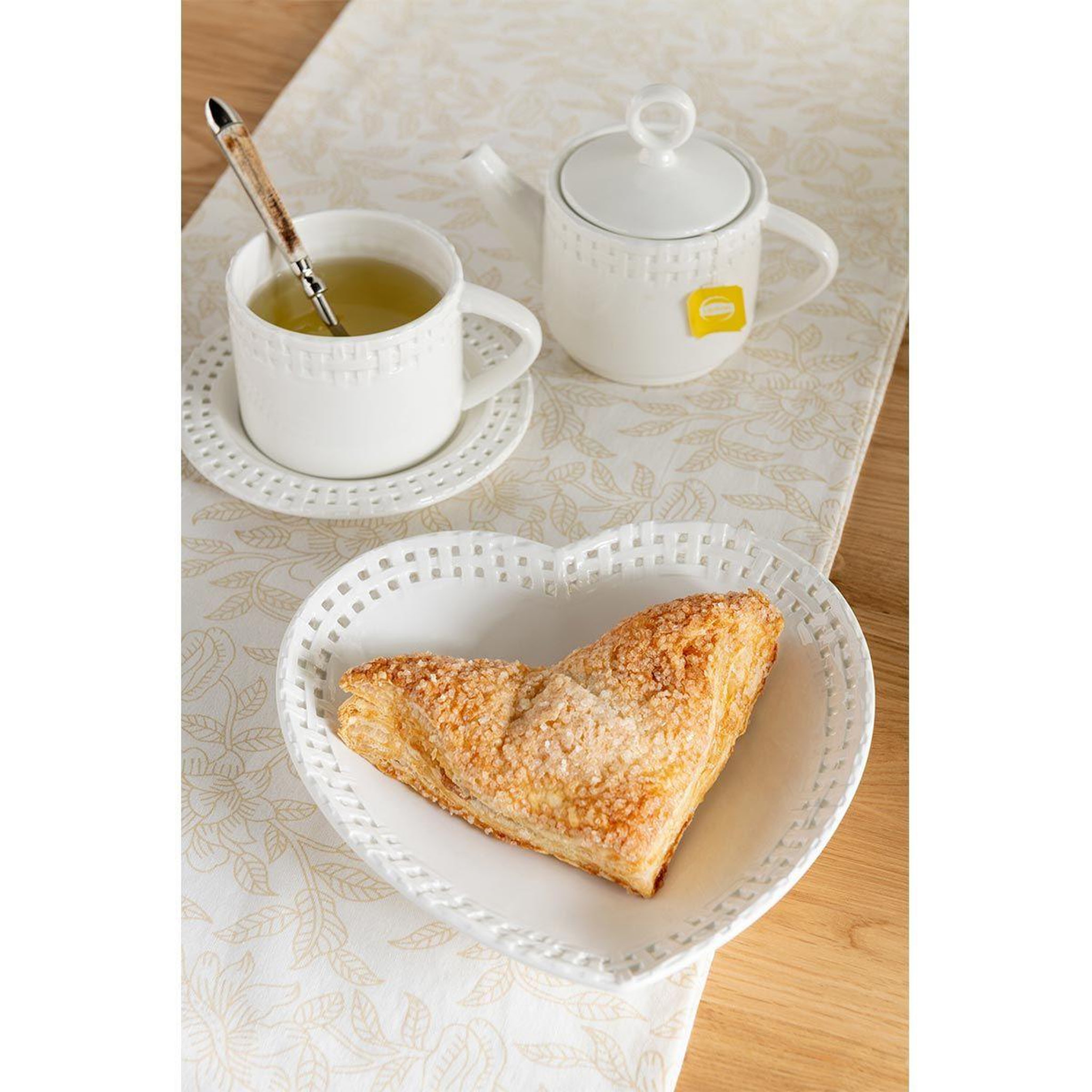 Voir la diapositive 4 : J-LINE Théière & 1 Tasse Design  Vercer  22cm Blanc