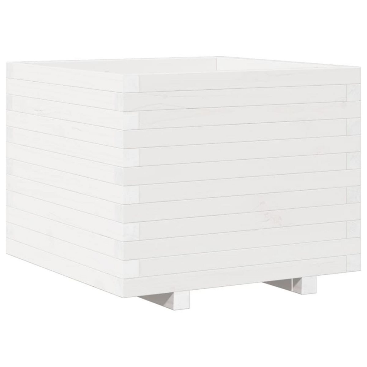 VIDAXL Jardiniere blanc 60x60x49,5 cm bois de pin massif