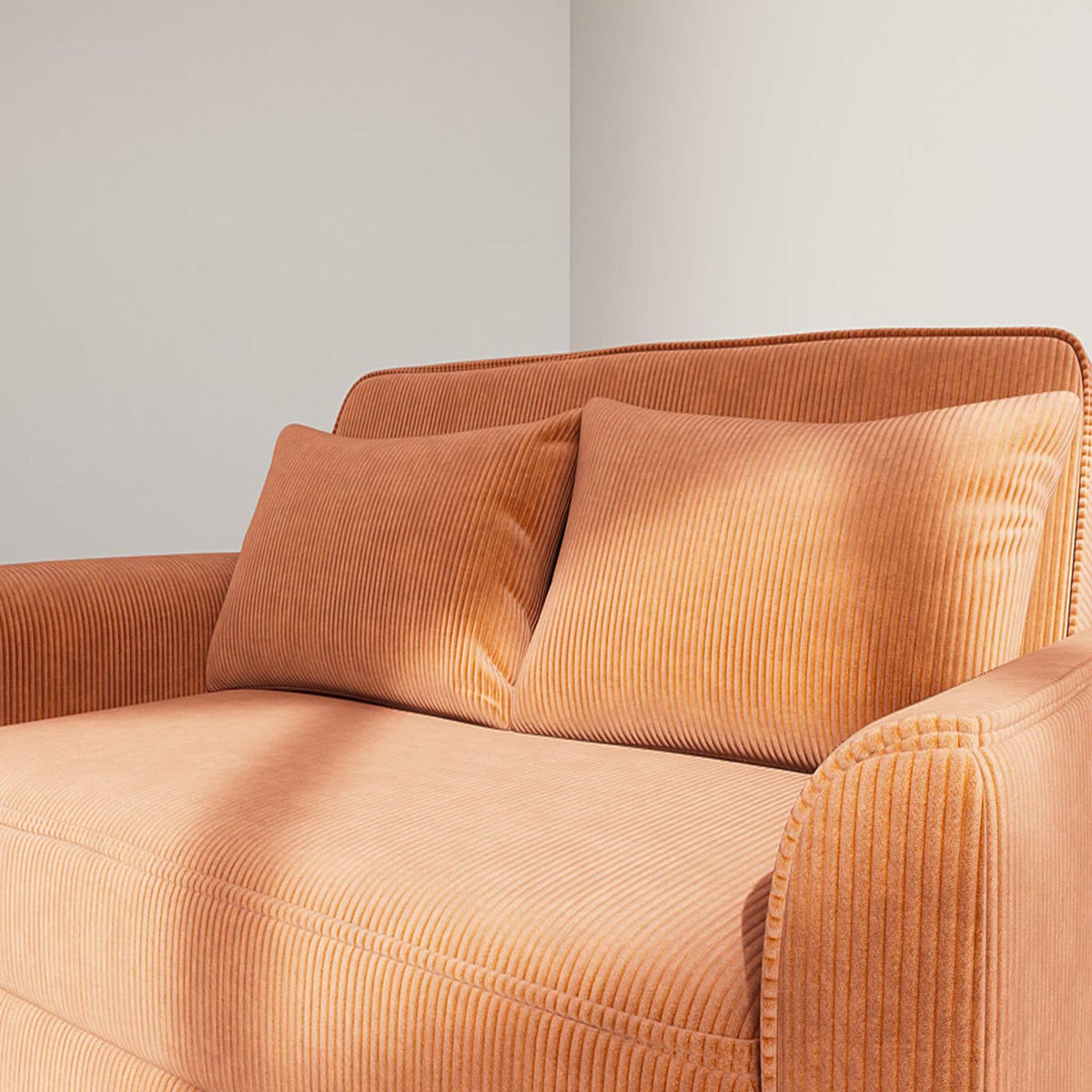 BEST MOBILIER Ernest - canapé droit 2 places convertible en velours côtelé