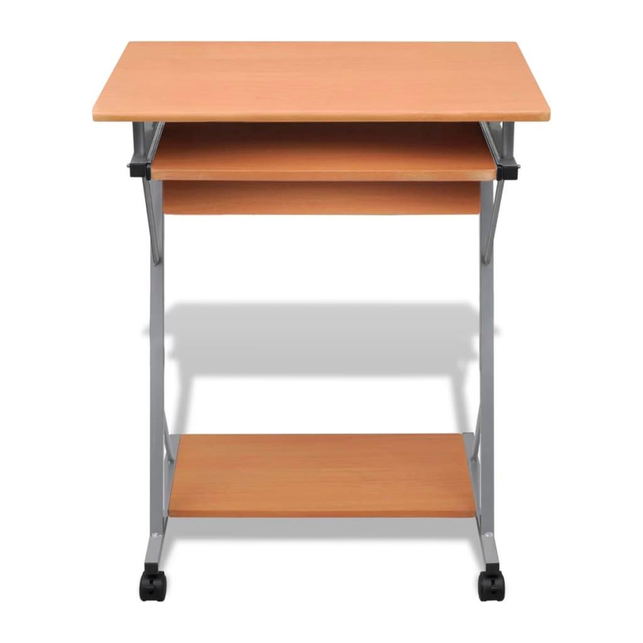 Voir la diapositive 2 : VIDAXL Bureau d'ordinateur avec plateau a clavier coulissant Marron