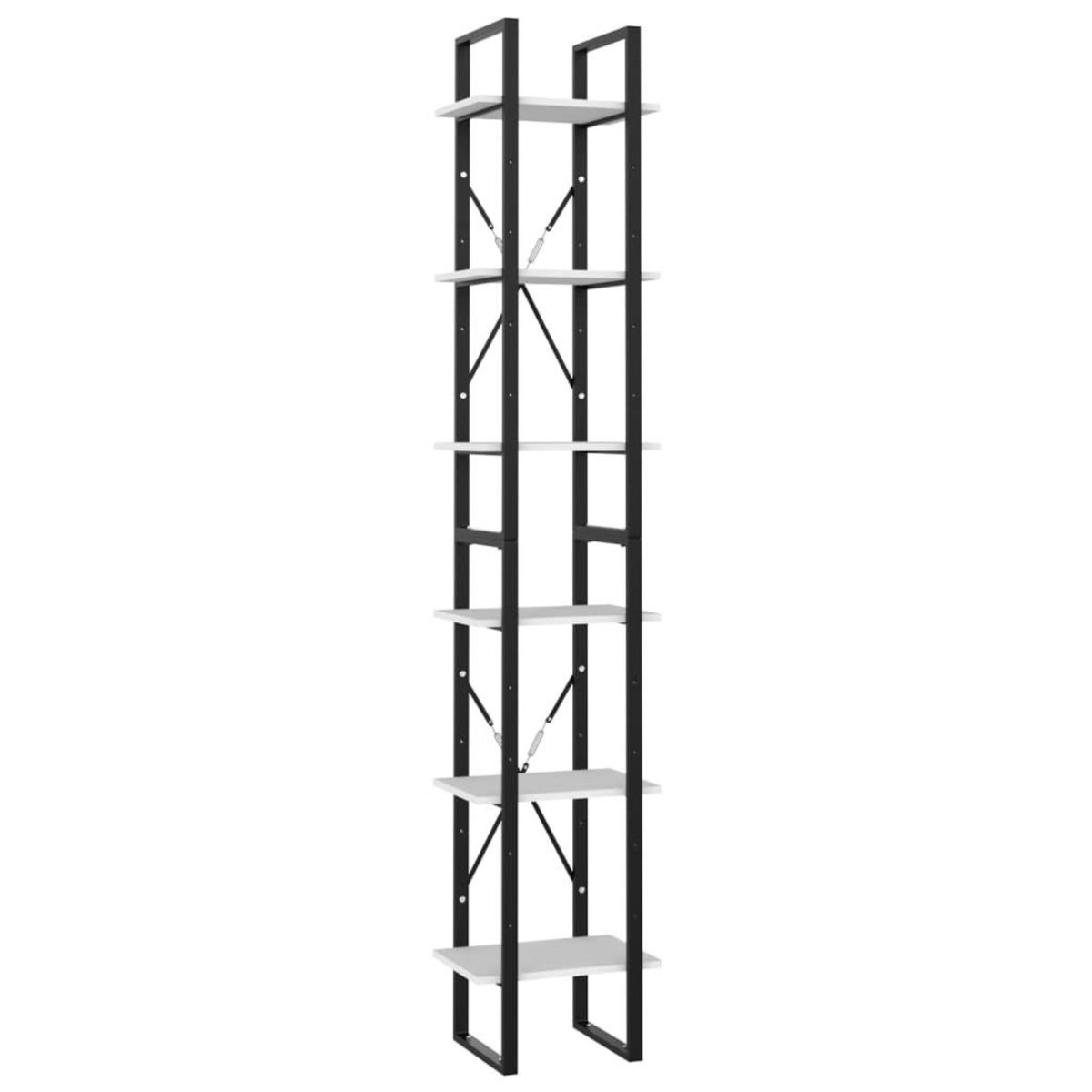 VIDAXL Bibliotheque a 6 niveaux blanc 40x30x210 cm bois ingenierie