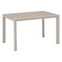 Voir la diapositive 1 : HESPERIDE Table de jardin fixe en aluminium effet bois 4 places EVASION