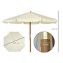 Voir la diapositive 3 : OUTSUNNY Parasol droit rond grande taille de jardin Ø 3,25 x 2,5H m bois de bambou polyester beige