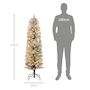 Voir la diapositive 3 : HOMCOM Sapin de Noël artificiel LED H.150 cm - sapin de Noël mince enneigé - 263 branches 120 LED blanc chaud