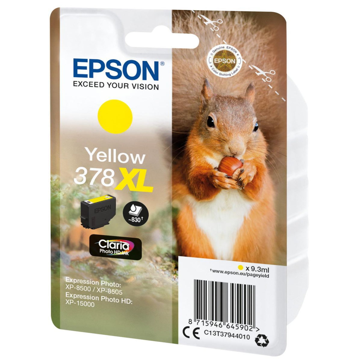 Epson Cartouche d'encre Epson 378XL Jaune 9,3 ml Original