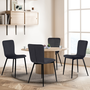 Voir la diapositive 2 : ID MARKET Lot de 4 chaises MACHA en velours gris foncé pour salle à manger