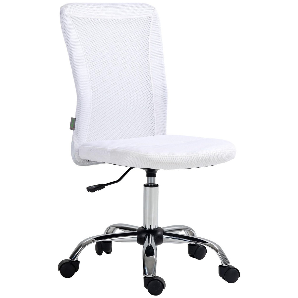 VINSETTO Vinsetto Chaise de bureau ergonomique hauteur réglable piètement chromé pivotant 360° revêtement blanc