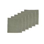 BJORN Serviette de table - 6 pièces - Lin et coton vert de gris