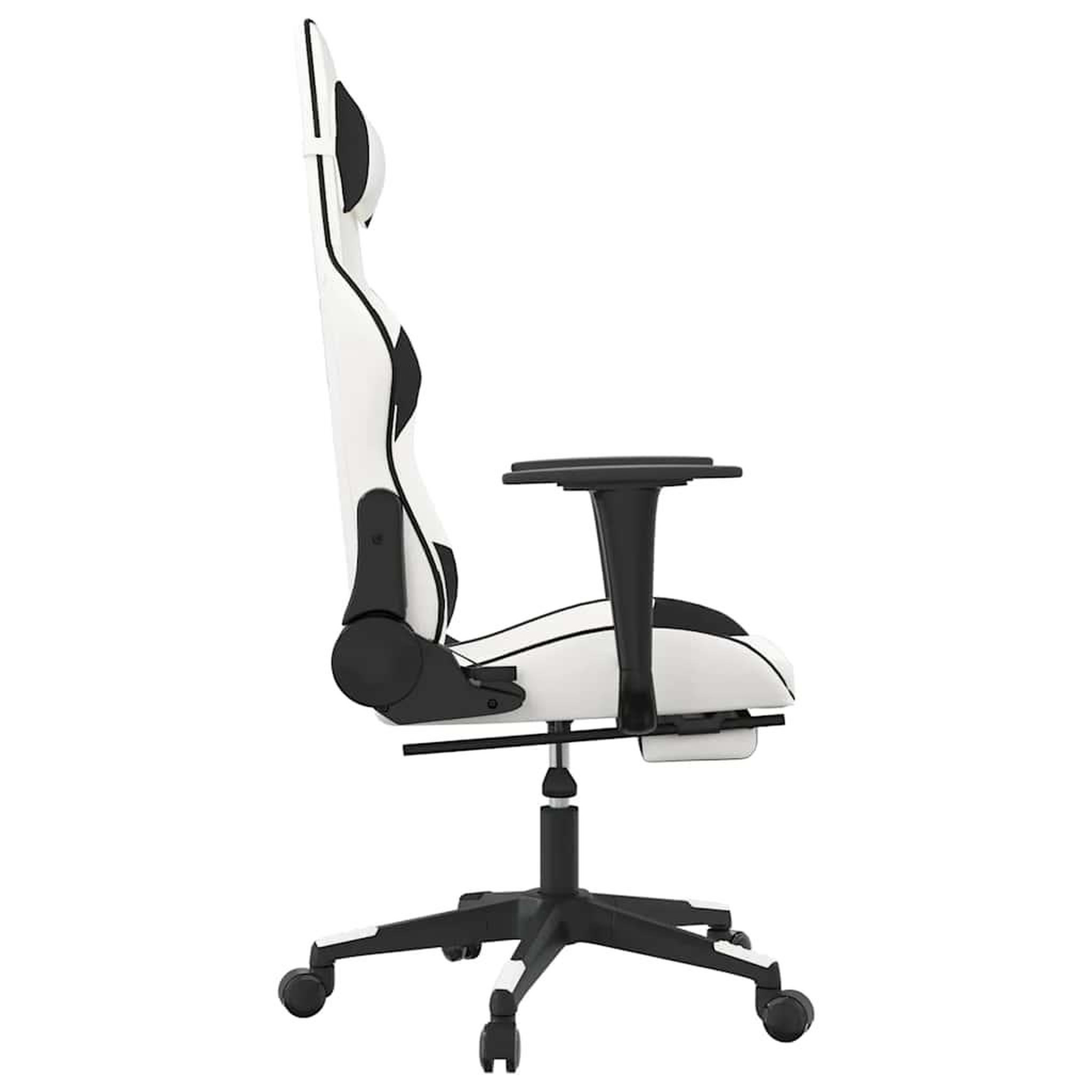 Voir la diapositive 5 : VIDAXL Chaise de jeu de massage avec repose-pied Blanc&Noir Similicuir