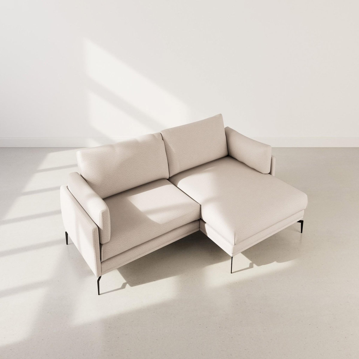 LISA DESIGN Carlos - canapé d'angle droit 4 places ultra moelleux en tissu texturé