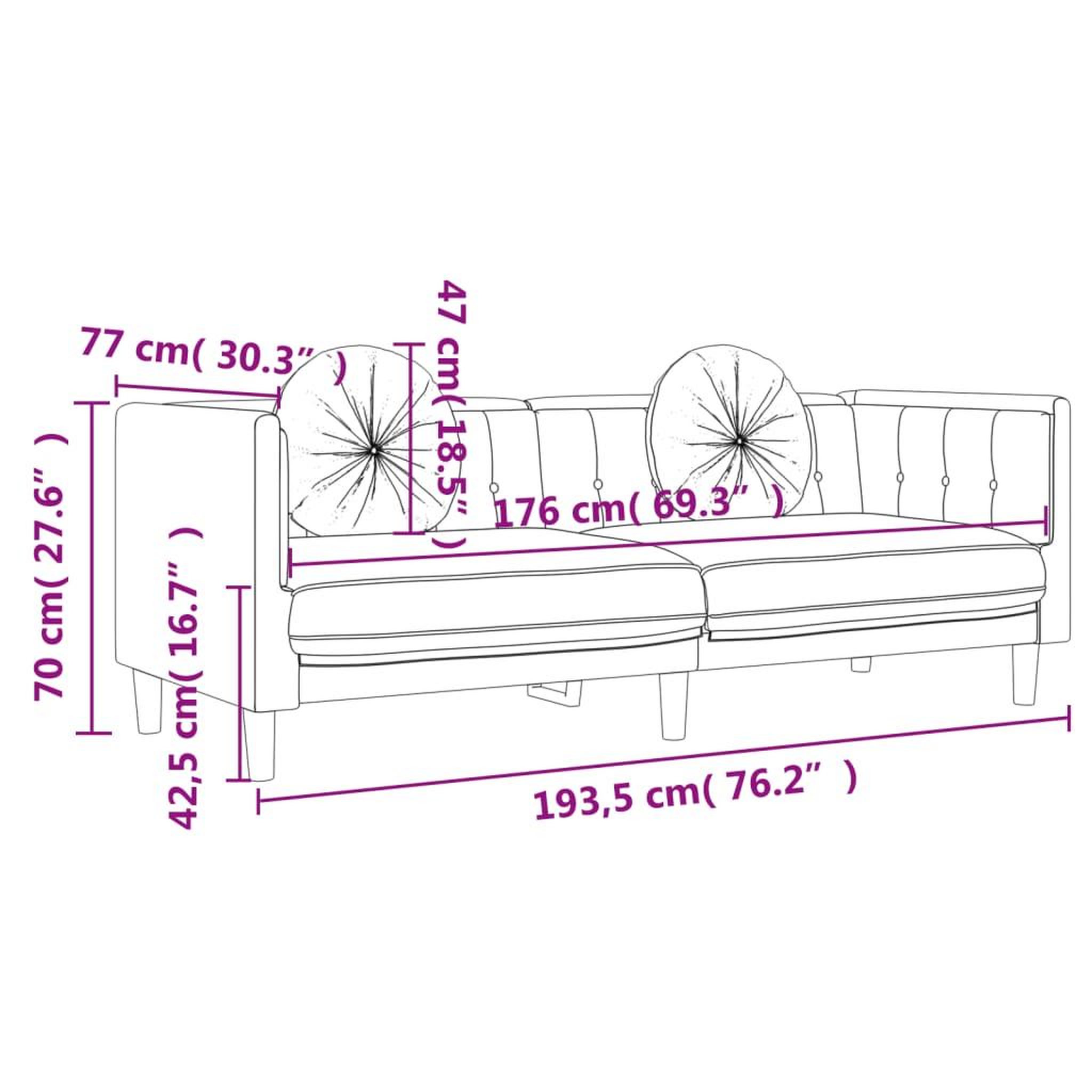 Voir la diapositive 6 : VIDAXL Canape avec coussins 3 places noir velours