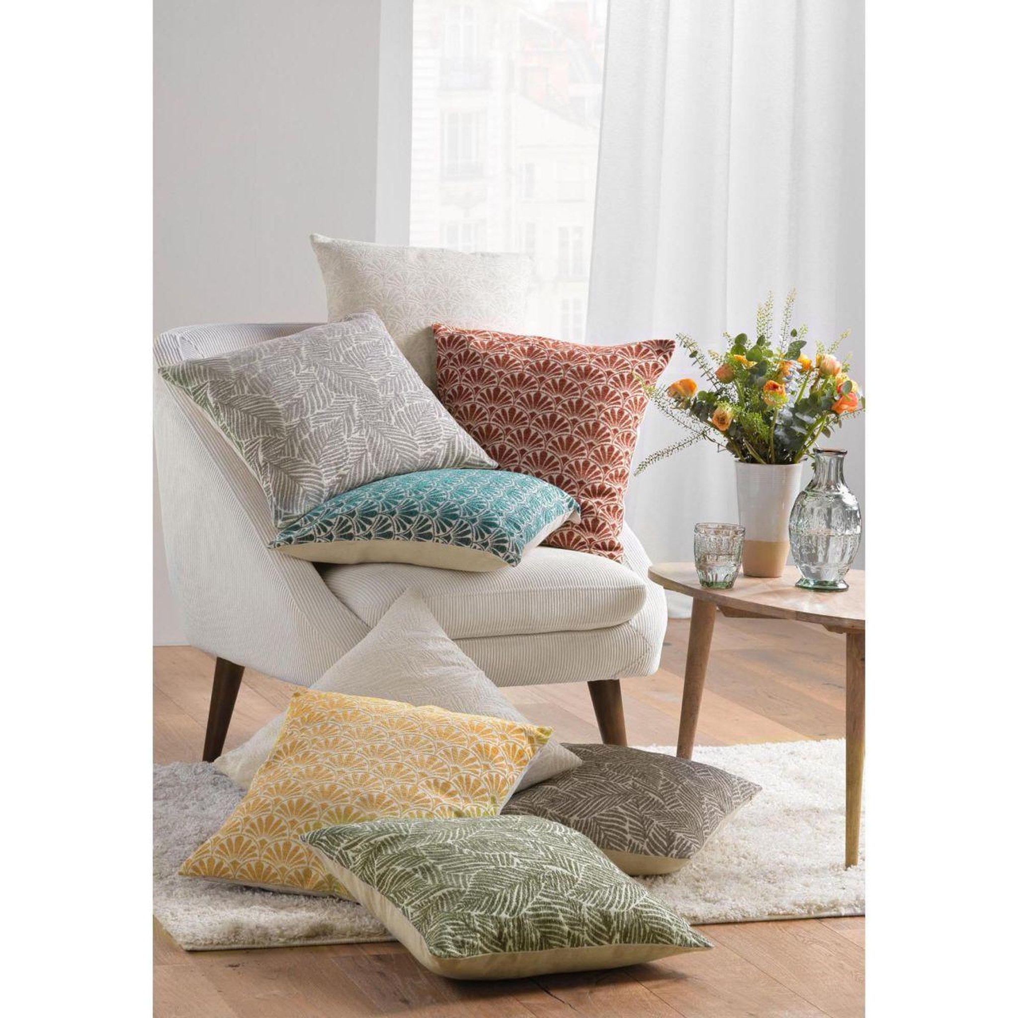 Voir la diapositive 5 : Douceur d'Intérieur Housse de coussin jacquard  vivo  40x40cm naturel