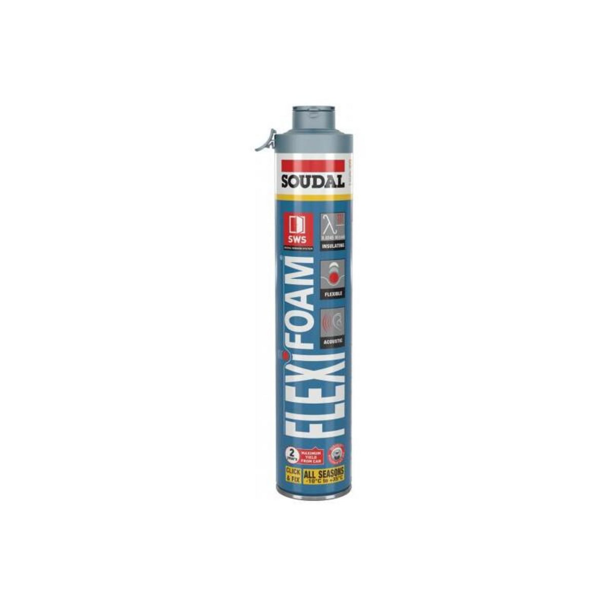 Soudal Mousse PU Flexifoam Gun bleu Click & Fix 750ml RT2012 SOUDAL 118318
