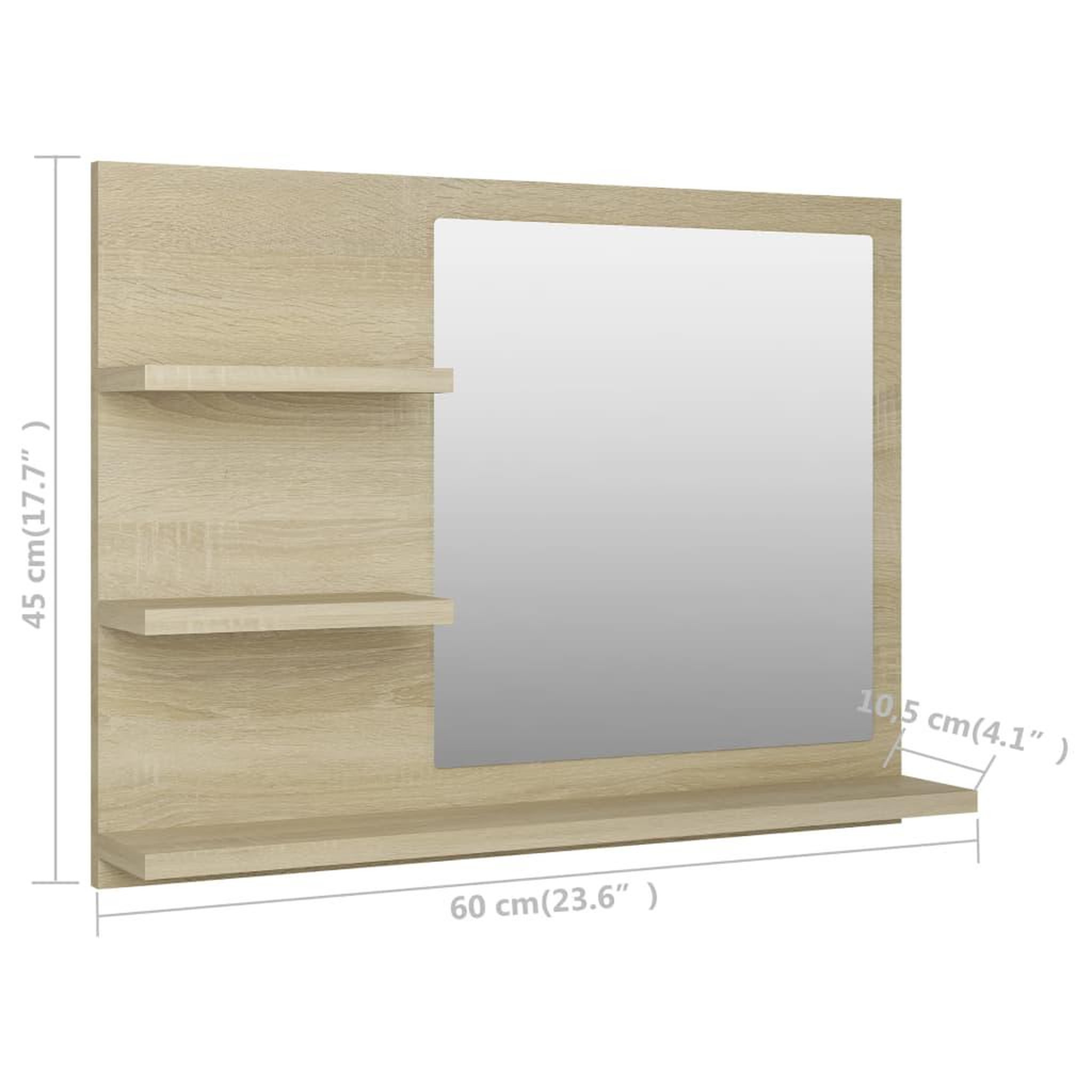 Voir la diapositive 6 : VIDAXL Miroir de salle de bain chene sonoma bois d'ingenierie