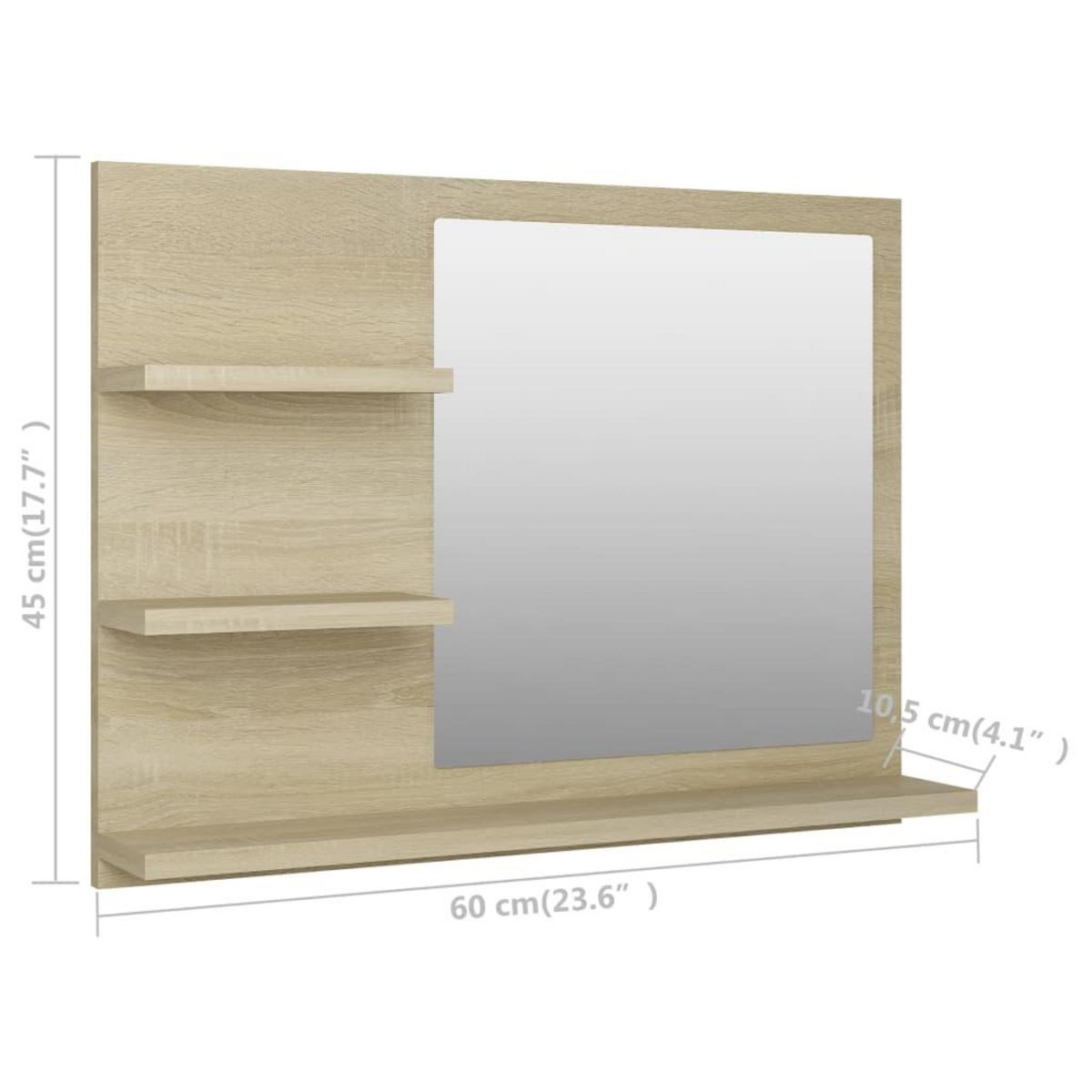 VIDAXL Miroir de salle de bain chene sonoma bois d'ingenierie