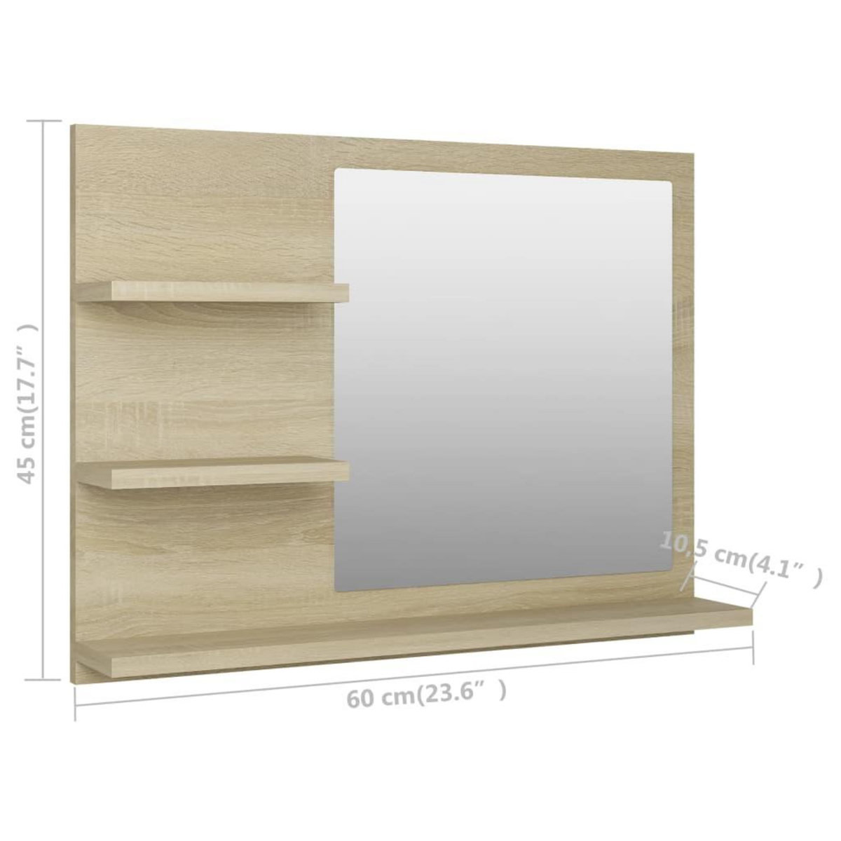 VIDAXL Miroir de salle de bain chene sonoma bois d'ingenierie