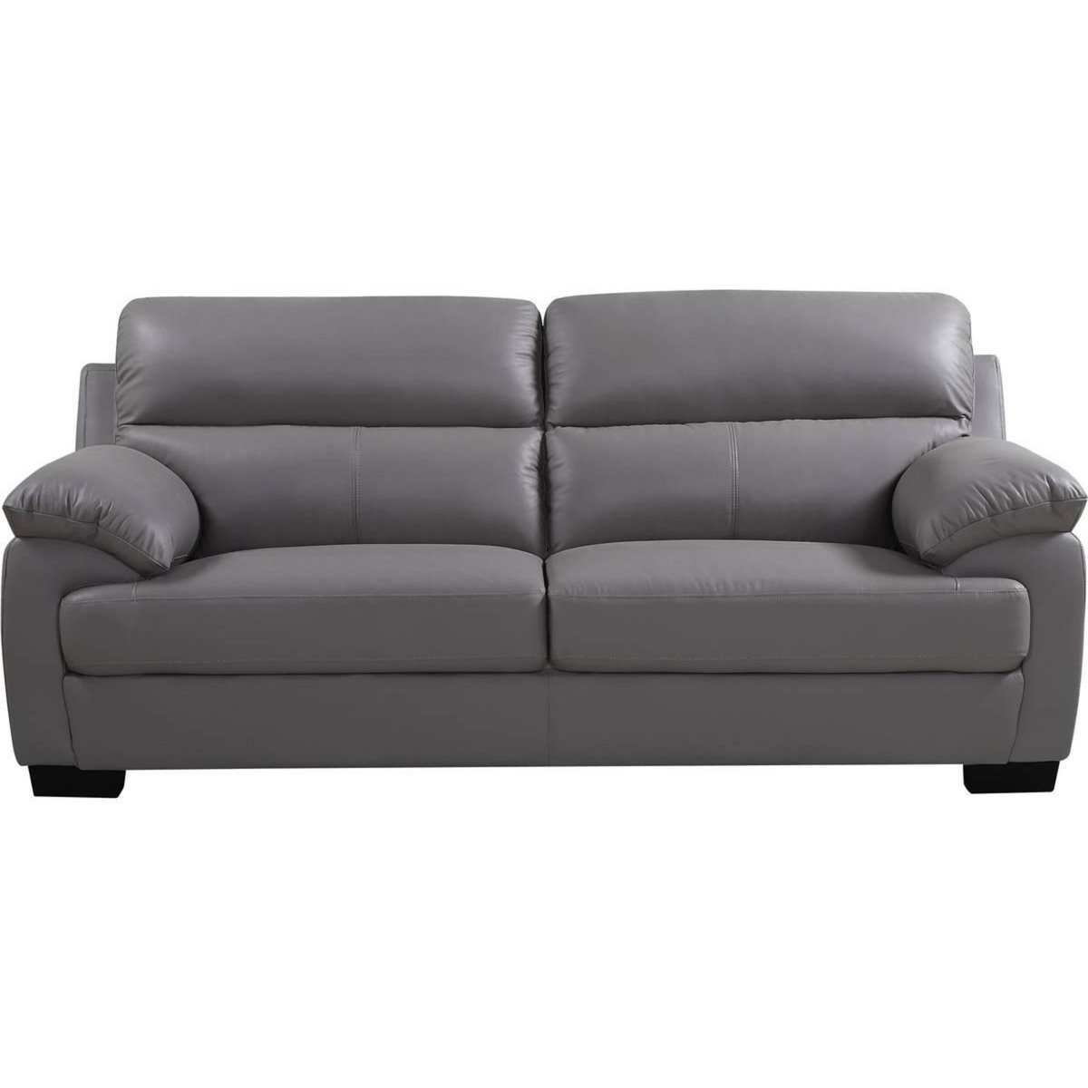 Habitat et Jardin Canapé cuir et PVC  Cardiff  - 205 x 92 x 93 cm - 3 places - Gris clair