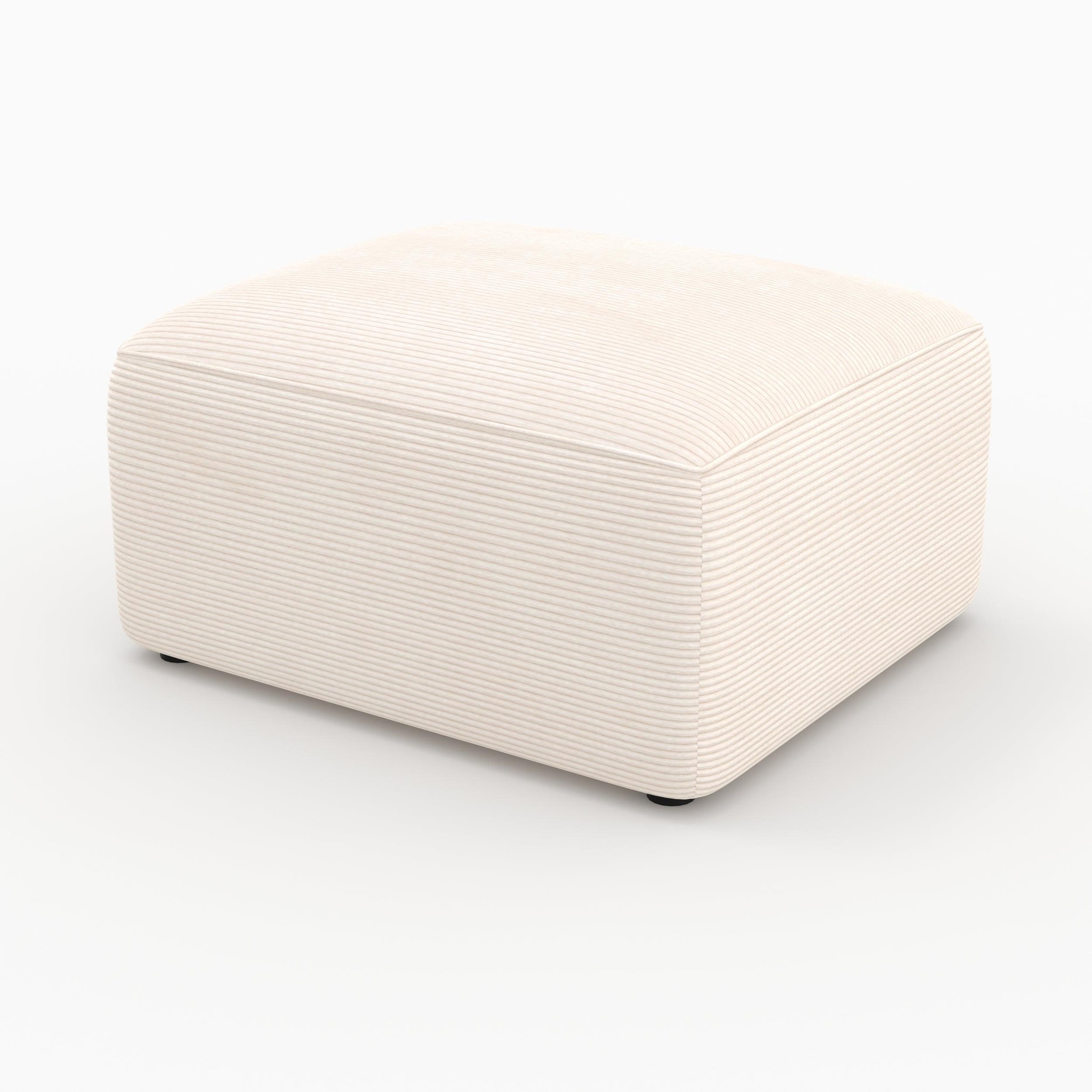 MAISON PAVANE Pouf rectangulaire pour canapé modulable en velours blanc cassé-mina