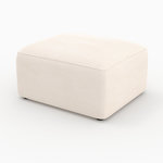 Rendez vous déco Pouf rectangulaire pour canapé modulable en velours blanc cassé-Mina
