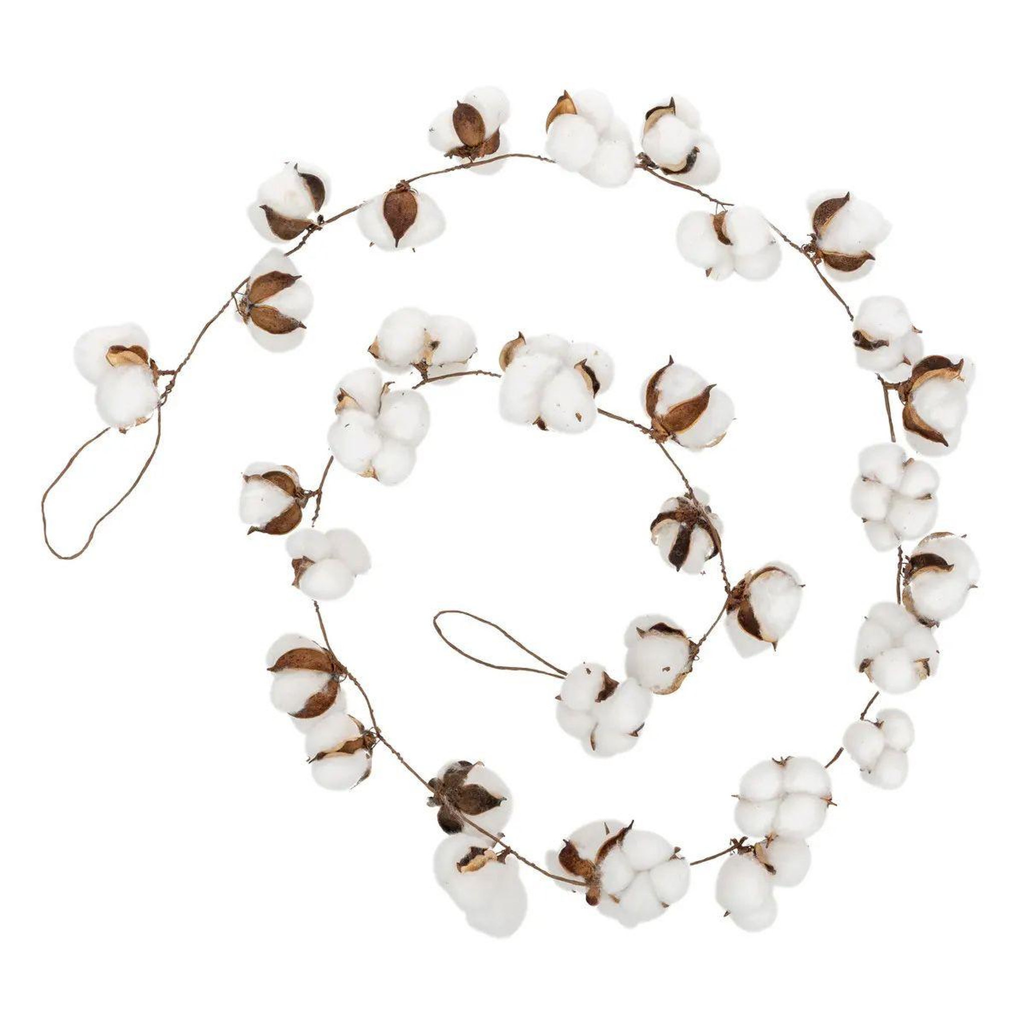 ATMOSPHERA Guirlande de noël  fleurs de coton  200cm blanc