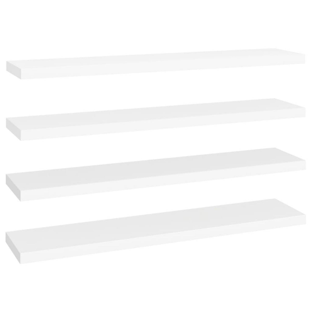 VIDAXL Etageres murales flottantes 4 pcs blanc 120x23,5x3,8 cm MDF