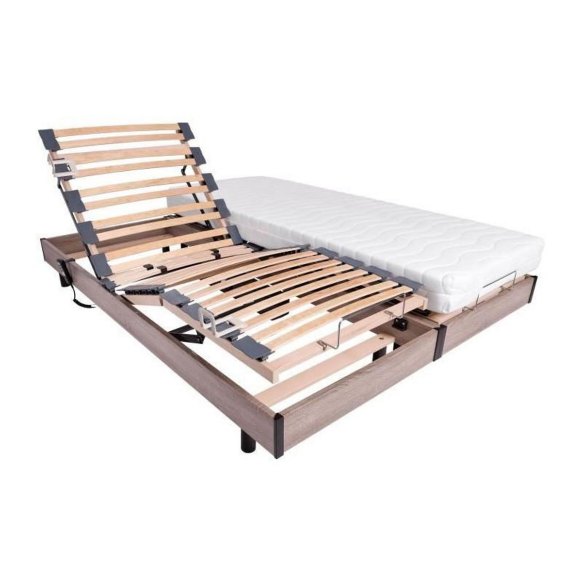 WEBED Ensemble relaxation matelas + sommiers électriques 2x80x200 - Mousse - Ferme - TALCA Fabrication française
