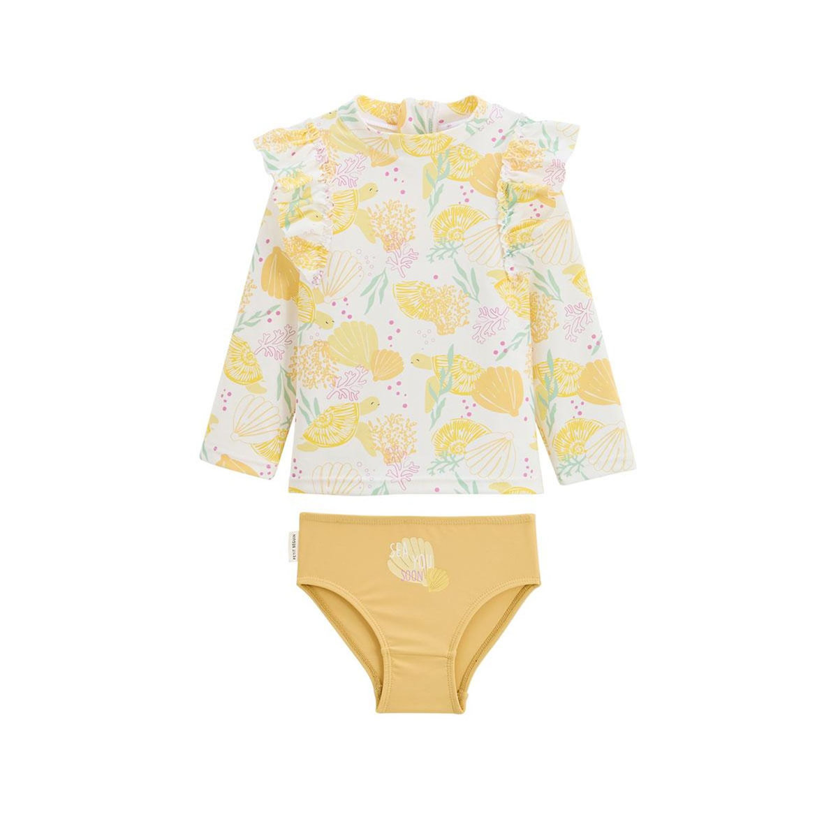 Petit Béguin Maillot de bain bébé 2 pièces t-shirt de protection UV et culotte Porticcio