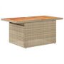 Voir la diapositive 4 : VIDAXL Table de jardin beige 100x55x73cm resine tressee et bois acacia
