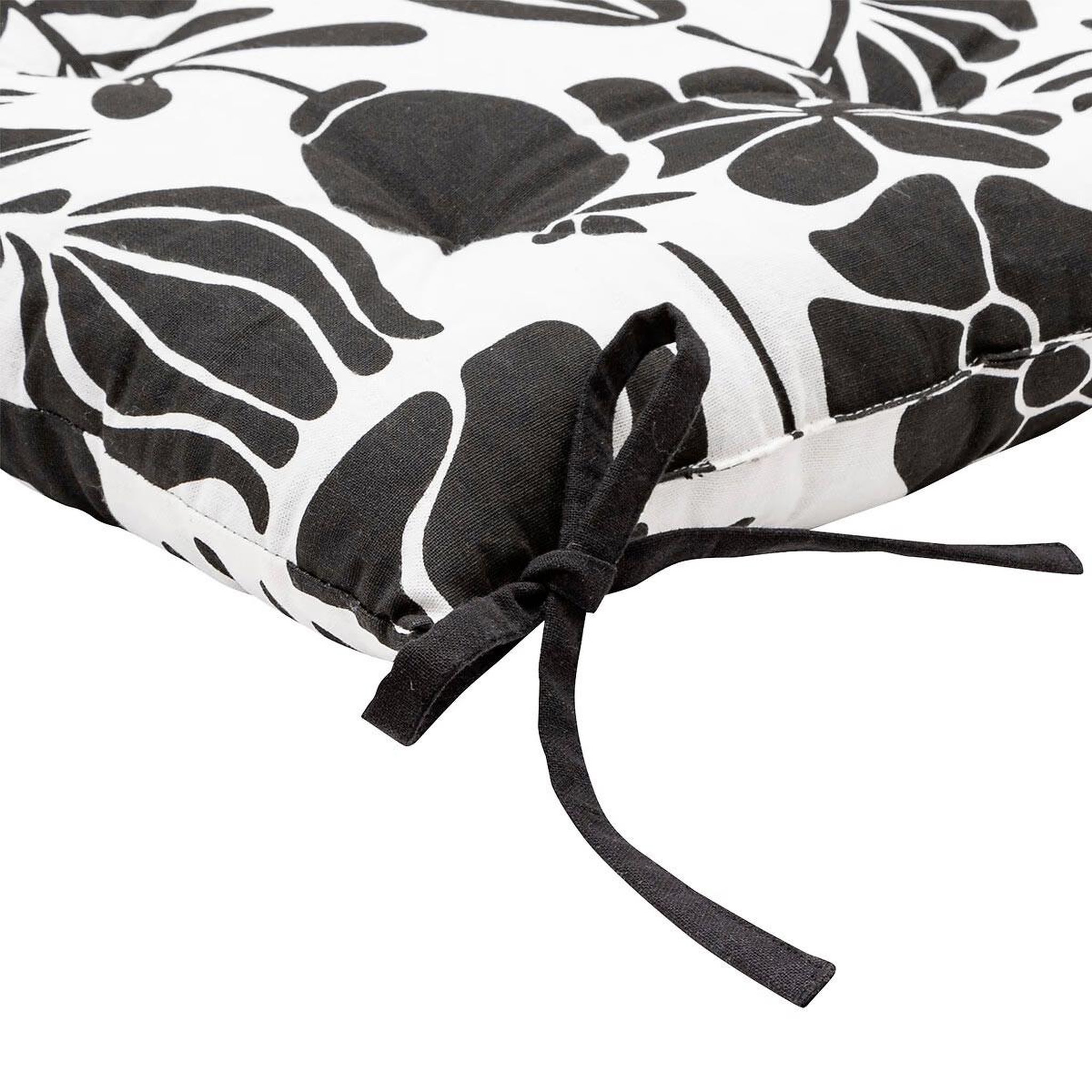 Voir la diapositive 2 : ATMOSPHERA Galette de chaise  twisted lime  38x38cm noir & blanc