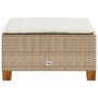 Voir la diapositive 5 : VIDAXL Tabouret de jardin et coussin beige 63,5x56x32cm resine tressee