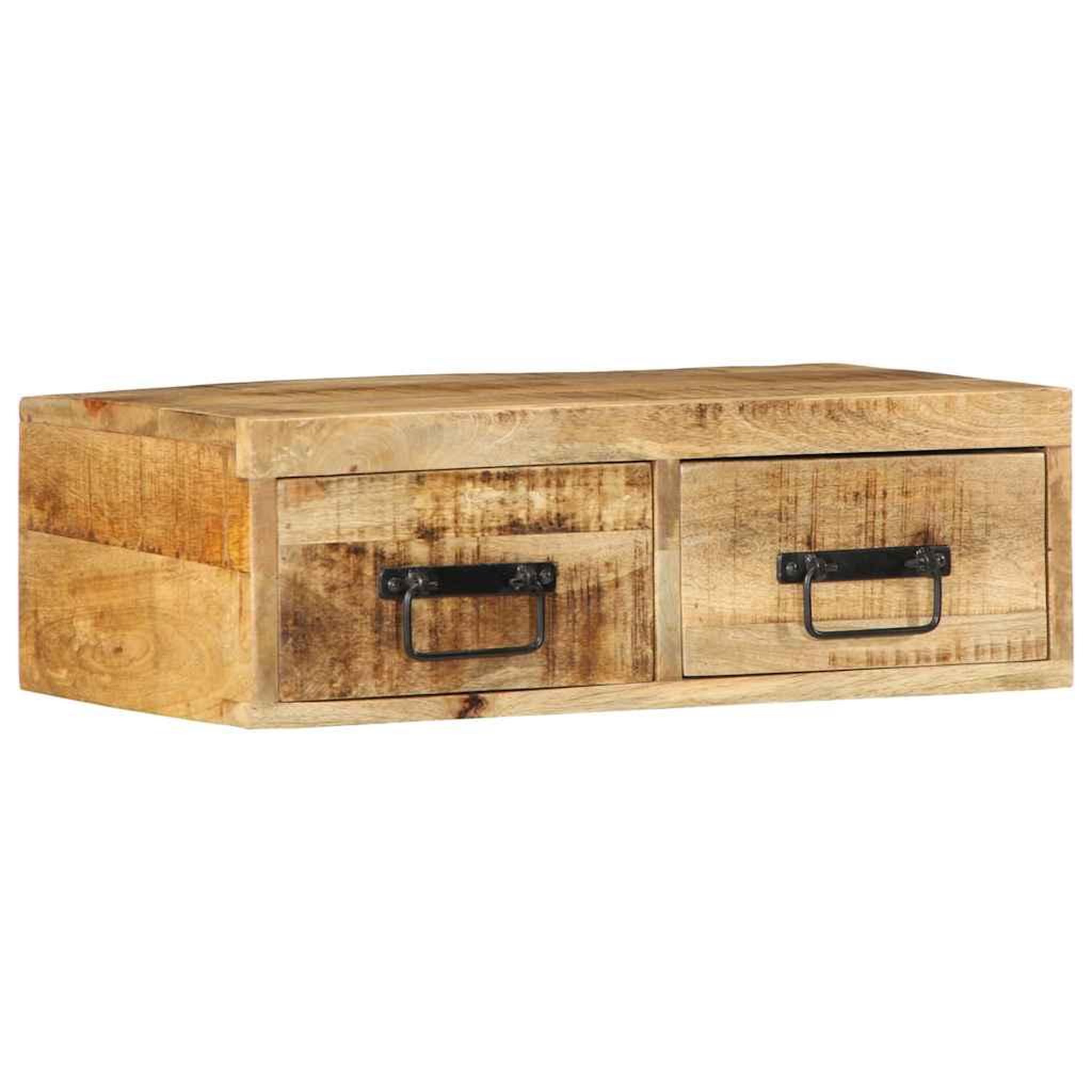 Voir la diapositive 3 : VIDAXL Meuble TV mural 60x30x19 cm bois massif de manguier brut