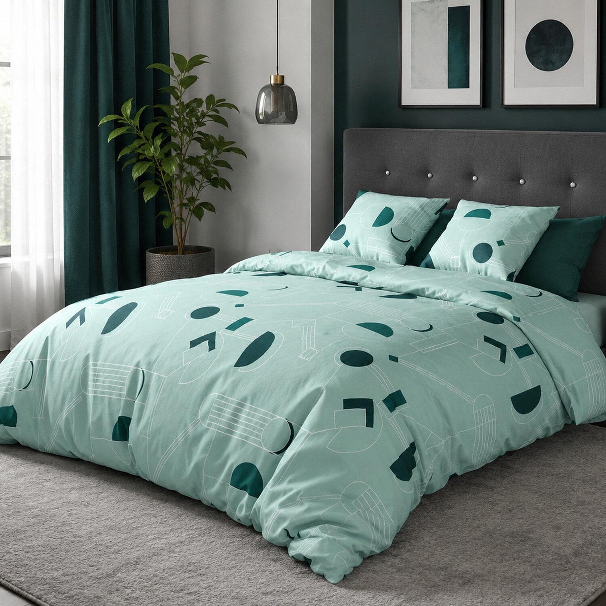 Voir la diapositive 3 : Les Ateliers du Linge Parure housse de couette 100% microfibre 60 gsm -hawak