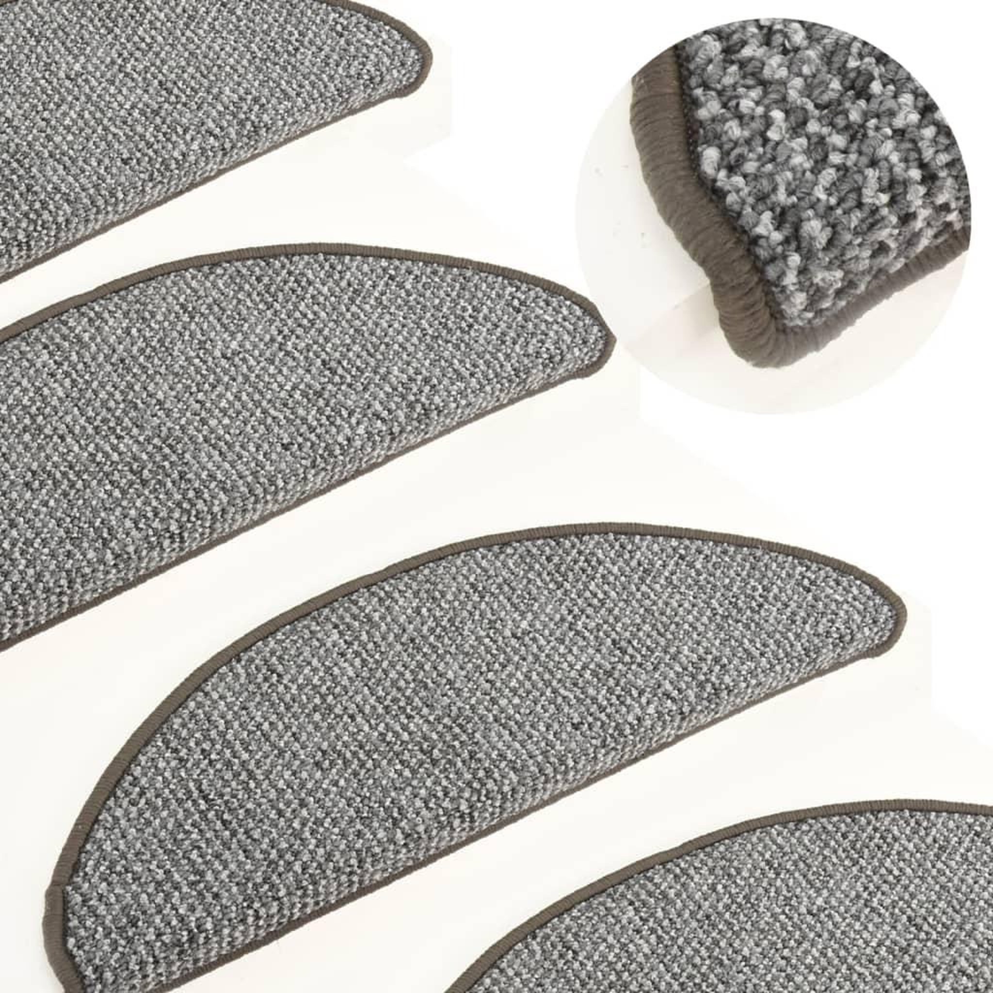 Voir la diapositive 1 : VIDAXL Tapis de marches d'escalier 15 pcs Gris 65x21x4 cm