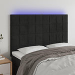 VIDAXL Tete de lit a LED Noir 144x5x118/128 cm Velours