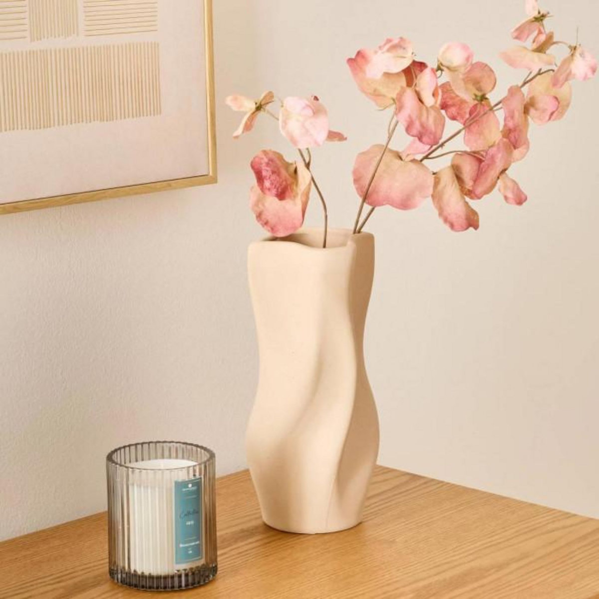 ATMOSPHERA Vase Déco en Dolomite  Grigor  25cm Beige