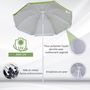 Voir la diapositive 5 : OUTSUNNY Parasol inclinable octogonal de plage Ø 150 cm tissu polyester haute densité anti-UV mât démontable sac de transport inclus vert